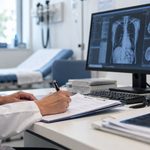 Consulta medica con imagenes diagnosticas