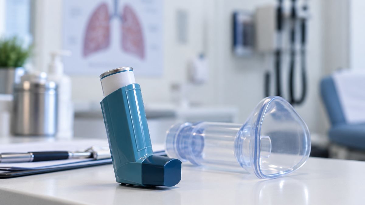 Un ARN inhalado logra silenciar una proteína inflamatoria del pulmón en el primer ensayo de este tratamiento en humanos 1 Inhalador y espaciador en consulta medica